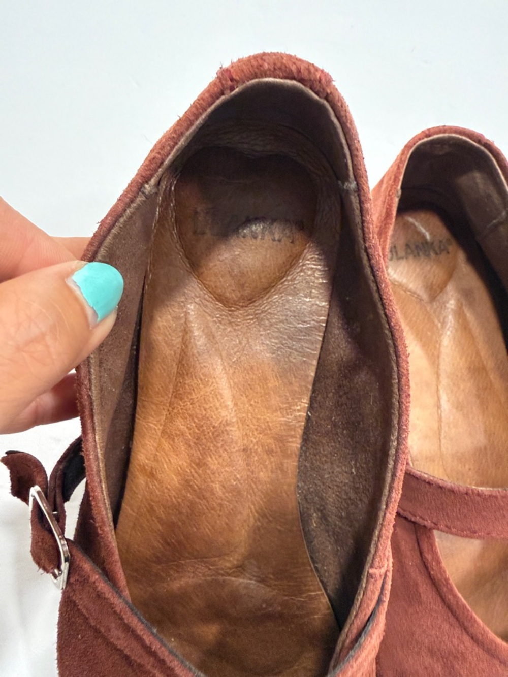 Ulanka Rust Suede Mary Jane Flats size 39 - Picture 8 of 9
